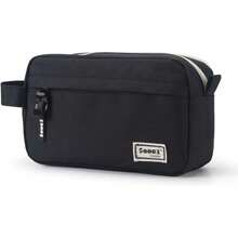 Sooez High Capacity Pencil Big Pencil Bag Organizer Box Pen Portable Journaling Supplies With Easy Grip Handle, Asthetic Supply Adults, Black - Black - 查看 2