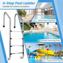 Stainless Steel Swimming Pool Ladder For Above Ground And In-Ground Pools, Durable And Rust-Resistant Pool Steps With Non-Slip Treads, Easy Climbing And Maintenance, Ideal For Backyard Pools, Garden Pools, Patio Pools, Summer Fun, Pool Parties, Water Activities, Outdoor Recreation, Family Gatherings, Pool Exercise, Seasonal Pool Setup, Stable And Reliable Support, Heavy-Duty Construction, Convenient Outdoor Use - A - View 8