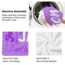 1pc Personalized Name Blanket, Customized Name Gift Blanket, Soft And Comfortable Material, 280 Gram Weight, Flannel Material, Perfect For Sofas, Beds, Naps, Offices. Can Be Used As A Gift For Friends, Family, Friends' Wedding Anniversaries Or Birthdays. Suitable For Couples. - 紫色 - 查看 4