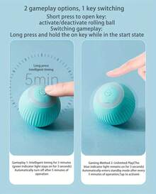 1pc Smart Automatic Rolling Ball, Soft Silicone Interactive Cat Toy With Intelligent Obstacle Avoidance, Type-C USB Rechargeable Self-Moving Kitten Teaser, LED Light Electronic Cat Stuff For Indoor Boredom Relief - Pink - View 8