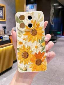 1 pieza de funda para teléfono a prueba de golpes con pintura al óleo de flor amarilla, impresa con UV, compatible con modelos /Galaxy/Android, teléfonos móviles, bolsos, accesorios para móviles, fundas para teléfonos, decoración de interiores, accesorios, fundas transparentes para teléfonos, verano, correas para teléfonos, fundas para teléfonos de hombre, fundas negras para teléfonos, fundas rosas para teléfonos, fundas para móviles de hombre, fundas para móviles de mujer, protección para teléfonos móviles, accesorios de playa, dulces de fresa, cubiertas de protección para teléfonos. - Estilo (1 pieza) - Ver 4