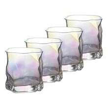 Set de Vasos de Cristal Decorativos Diseños Geométricos y Mosaicos 2/4/6 Piezas Multicolor 250. 540 ml Elegancia y Durabilidad. 4 Vasos Electrochapados 275 ml Multicolor - 4 Vasos Electrochapados 275 ml Multicolor - Ver 4