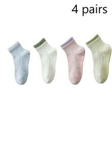 2/4/6 Pairs Women Yoga Pilates Sports Colorblock Non-Slip Ankle Socks, Breathable Fitness Ballet Indoor Barefoot Socks, Suitable For Spring & Autumn - Multicolor - View 15