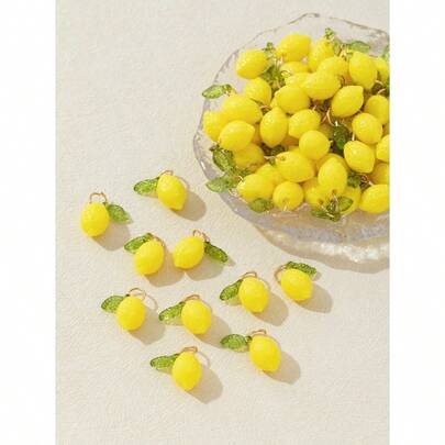 10-50pcs 3D Lemon Shaped Resin Crafts DIY Pendant Accessories