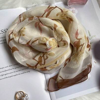 Lightweight Summer Silk Scarf - Premium Mulberry Silk Shawl For Women. A Long, Versatile, And Stylish Accessory-Perfect As A Shawl, Wrap, Or Beach Cover-Up. Ideal For Daily Wear, Vacation Outfits, And Gifting.