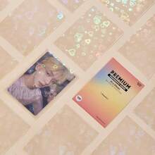 Best Sell-Heart Holographic Kpop Photocard Sleeves Card Protector PVC Free And Acid Free Shield Cover 100 Sleeves Per Pack 61x91mm(For Double Sleeving ) - 61x91毫米(用於雙層套管) - 查看 7