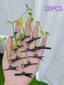 Bộ 20 kẹp tóc hình cỏ ngộ nghĩnh, kẹp tóc hình giá đỗ 3D dễ thương, kẹp cá sấu. - màu xanh lá - Xem 13