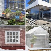 8-mil transparentes, wasserdichtes Gewebe mit verstärktem Dichtungsring, Regenschutz für Gartenpflanzen, enge Ecken, um ein Zusammenfalten durch Wind zu verhindern, lichtdurchlässig und sichtbar, ohne das Licht zu blockieren, leicht und einfach zu verstauen dank PE-Material, Vordach/Campingzelt. - Weiß - Übersicht 7