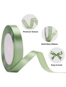 1 Cuộn ruy băng satin màu xám xanh - Lý tưởng cho trang trí đám cưới, gói quà, điểm nhấn tiệc tùng và các chi tiết thời trang, được làm thủ công chất lượng cao, mềm mại như lụa, hoàn hảo cho viền trang trí và các dự án thủ công. - Nhiều kiểu dáng - Xem 5