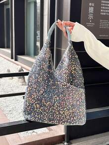 Túi đeo vai đính sequin mới năm 2026, túi xách thời trang, túi công sở đa năng dung tích lớn dành cho nữ, mùa xuân/hè. - Nhiều màu - Xem 7