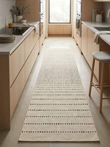 1pc Nordic INS Style Abstract Dot Pattern Rug - Minimalist Modern Cream Tone - Hallway Runner Carpet, Suitable For Bathroom, Kitchen, Entryway, Corridor, Bedside, Living Room, Bedroom, Etc. Soft Washable Rug, Home Decor - Multicolor - View 2