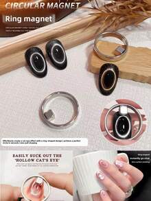 Nam châm tạo hình mắt mèo rỗng | Tạo hiệu ứng mắt mèo 3D nhanh chóng chỉ trong 3 giây | Dụng cụ làm móng nghệ thuật từ tính mạnh - Nhiều màu - Xem 4