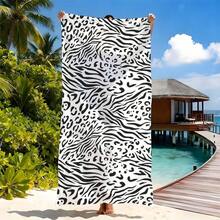 Extra Large Colorful Leopard Print Beach Towel, Lightweight Quick-Dry Microfiber Towel Suitable For Beach, Pool, Yoga, Shower - Multicolor - View 1