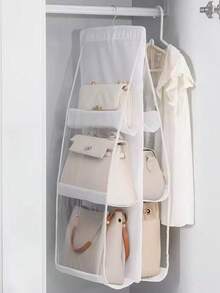 1pc 8-Pocket Hanging Wallet Organizer, Transparent Hanging Storage Bag, Space-Saving Closet Wall Organizer - Multicolor - View 15