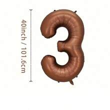 1pc 40-Inch Coffee Color Number Balloon 0-9, Suitable For Birthday, Anniversary, Wedding Party Decoration, Perfect For Holiday Celebration And Backdrop Arrangement - View 9