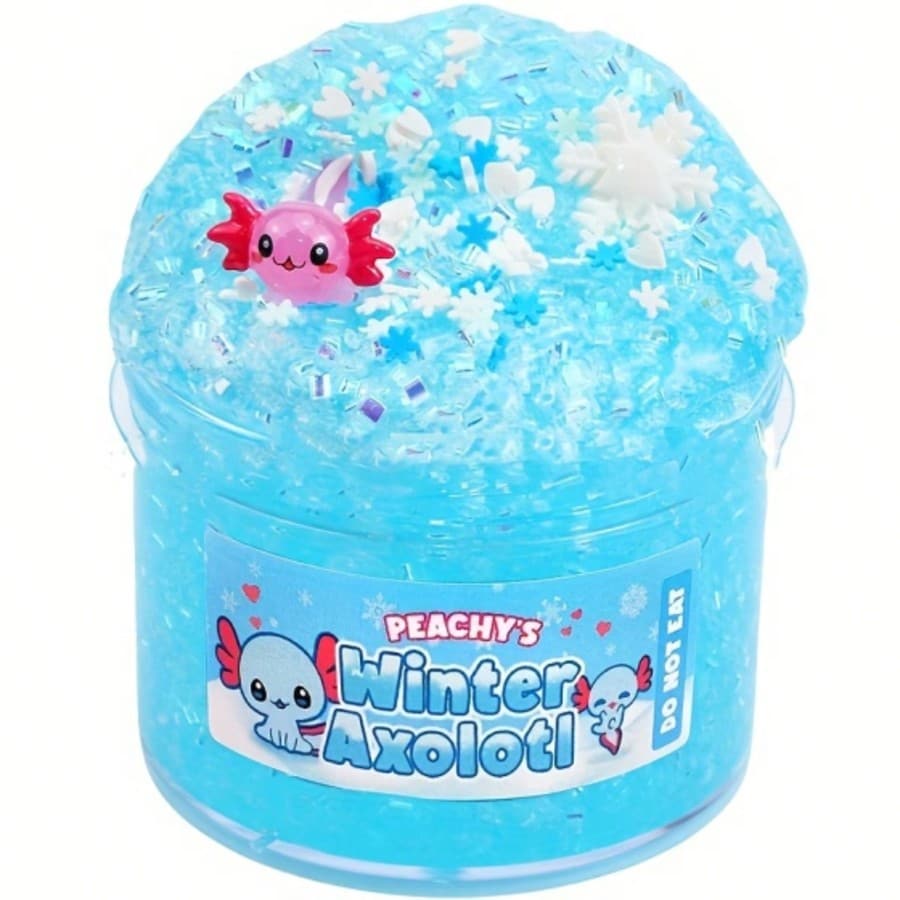 Large Jar Of Crystal Mud Slime Toys, Toy Set With Tube Bead Accessories, Hexagonal Dragon Themed Crystal Mud Toys, Party Gift Birthday Gift Bag Filler For Boys And Girls - Blue - View 1