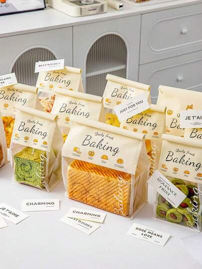 30 túi giấy Kraft cỡ lớn, túi đựng bánh mì bằng nhựa có thể đóng kín, thích hợp cho bánh mì sourdough tự làm, bánh mì tròn và bánh ngọt - Bao bì có cửa sổ trong suốt, thiết kế khóa kẹp kim loại, cửa sổ nhìn thấy được nội dung bên trong, thích hợp cho việc nướng bánh, bánh mì kẹp trứng, bánh rán, bánh mì, bánh quy.