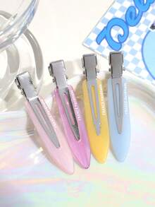 4pcs Women's Fashionable Sweet Spring/Summer Cute Minimalist Versatile Water Drop Shaped Duck Clip Side Bangs Invisible Hair Clips, Suitable For Daily Wear - Multicolor - View 8