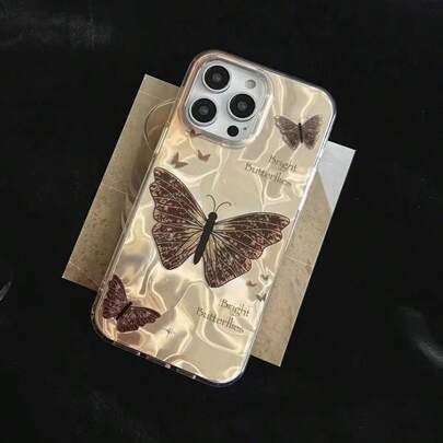1 PC, Contracted Fit Small And Pure And Fresh Color Butterfly Dream Phone17 / Phone17promax/Phone16 Pro Max/Phone15 Pro/Phone14 Phone13/12/11, Suitable For Family/Friends/Sister/Girlfriend On Valentine's Day Gift/Birthday Present/Gift/Its Day Mother's Day