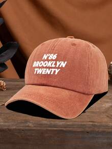 1pc Unisex Outdoor Casual Fashion Sports Retro N86 BROOKLYN TWENTY Graphic Adjustable Baseball Cap, Suitable For Spring/Summer, Versatile For Daily Wear, Camping, Fishing, Black & Multi-Color - Water-washed Baseball - View 18