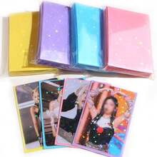 Best Sell-100Pcs Star Laser Flashing Kpop Photocard Sleeves - Clear Colored Holographic Card Protectors For Baseball And Korean Idol Photo Card - Nhiều màu sắc - Xem 3