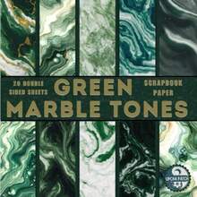 Green Marble Tones scrapbook paper 20 Double Sided Sheets: Versatile Decorative craft Papers for Wrapping Junk Journals and Mixed Media Card Making and more - Verde - Ver 6