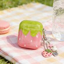 Bow-Knot Cute Pink Strawberry Style 4 Wireless Bluetooth Earphone Protective Case, Compatible With Airpods 2/3, Pro 2, Pro 3, Girly Pro Charm Accessory - Pink - View 5