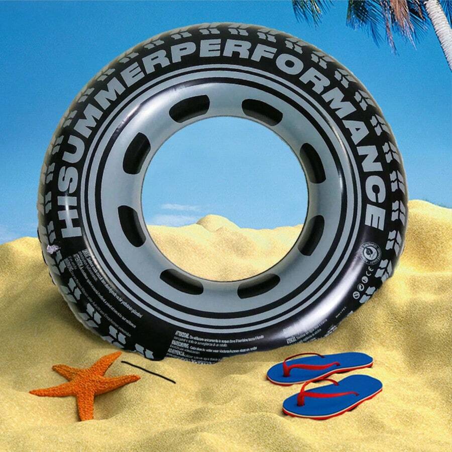 Inflatable Tire Shaped Swimming Ring, Made Of PVC Material, Suitable For Outdoor Play, Ideal As A Gift For Children On Easter, Birthday, Christmas, And Halloween - Multicolor - View 1