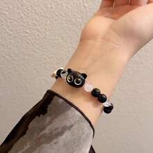 3/30/60/90 Piezas Pulseras de Cuentas Hechas a Mano para Hombres y Mujeres, Pulseras de Obsidiana de Cristal, Pulseras de Pareja Estilo Oriental, 30 Piezas Incluyendo 10 Pulseras de Obsidiana de Cristal, 10 Bolsas de Gasa y 10 Tarjetas de Agradecimiento Adecuadas para Fiestas de Bautizo, Reuniones - Ver 6