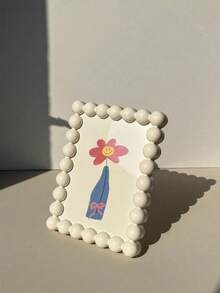 6英寸可爱串珠塑料相框，精美桌面相框，装饰相框展示架，家居装饰配件 | 桌面相框，复古风格桌面装饰，现代家居点缀，乔迁礼物，照片展示架，随机预设纸质款式 - 多色 - 查看 9