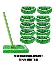 Bộ 10/5/1 miếng lau nhà siêu mềm bằng sợi microfiber, tương thích với máy hút bụi robot và cây lau nhà phẳng, có thể giặt, sử dụng được cả khô và ướt, dễ vệ sinh, vật dụng vệ sinh, đồ dùng cần thiết cho năm học mới, miếng lau nhà thay thế, khăn lau nhà phẳng co giãn, miếng lau nhà thay thế có thể giặt, đầu lau bụi, miếng lau nhà mềm thay thế, siêu thấm hút, dễ vệ sinh, vật dụng vệ sinh - màu xanh lá - Xem 8