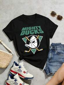 Women's Summer Loose Casual-Shirt, Soft Cotton Round Neck Short Sleeve Tops, Vintage European American Street Style. - Black - View 3