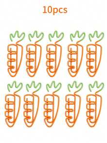 5/10/20/30/100pcs Carrot Shaped Metal Paper Clips - Cute Orange And Green Folder Clips, Suitable For Office, School And Home Use, Durable Metal Memo Clips For Organizing Documents, Stationery And Crafts, School Supplies, Vibrant Design, Sturdy Structure - Multicolor - View 12