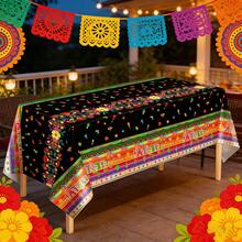 Bộ 4 khăn trải bàn in họa tiết Mexico, khăn trải bàn chủ đề Mexico, đồ dùng trang trí tiệc Mexico, kích thước 108 x 54 inch (274 x 137 cm) - Nhiều màu - Xem 5