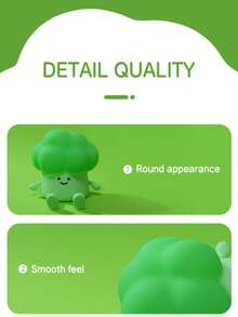 Đèn ngủ silicon hình rau củ, điều khiển cảm ứng, hẹn giờ và điều chỉnh độ sáng, sạc USB, thích hợp cho phòng ngủ. - bông cải xanh - Xem 4