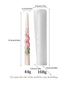 3D立体花朵浮雕蜡烛模具 - 渐变细长蜡烛造型/婚礼派对装饰模具/香薰DIY工具/家居装饰/摄影道具/创意礼物 - 長桿浮雕花朵蠟燭模具 - 查看 10