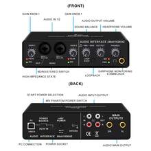 Q24 音频接口专业声卡，带监听功能，适用于电吉他现场录音，也适用于录音棚、歌手、麦克风等。 - 黑色 - 查看 7
