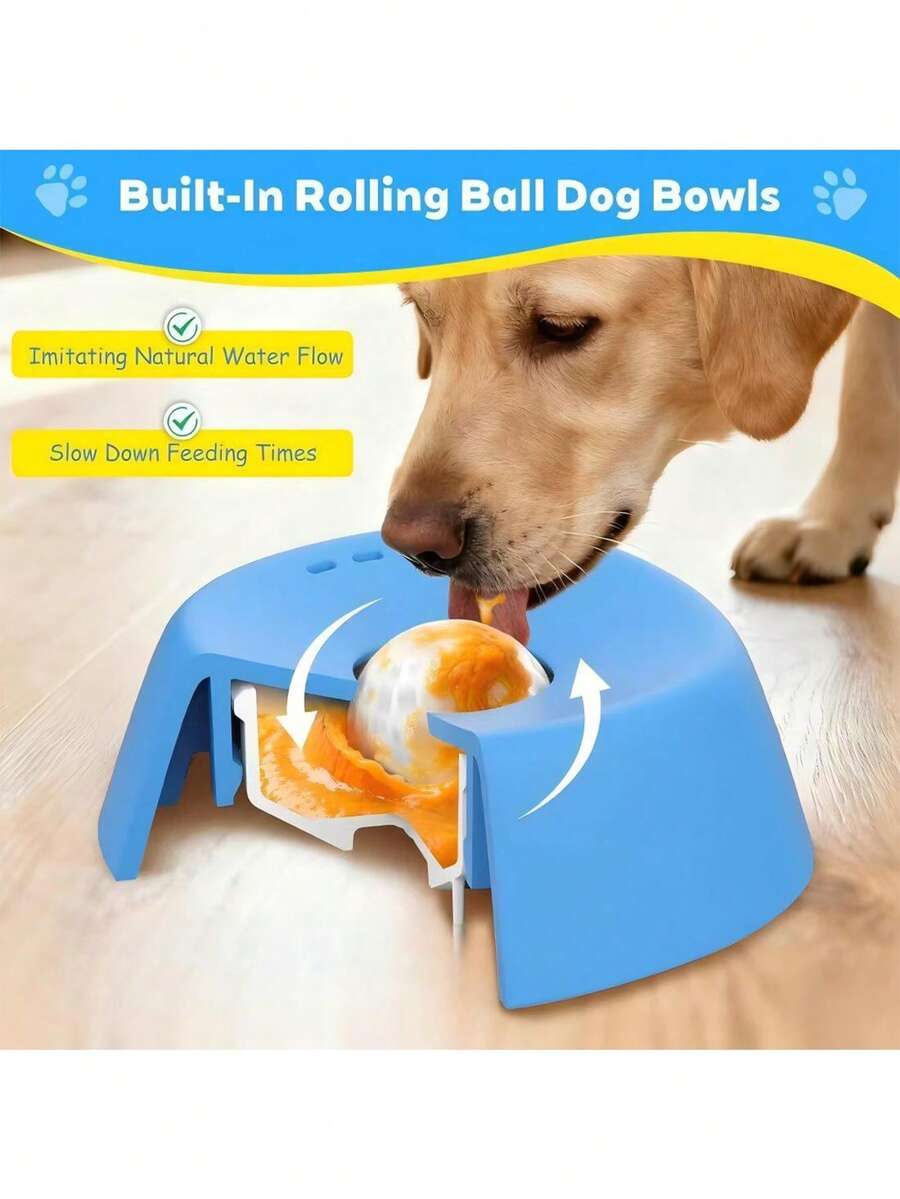 1 bát ăn chậm cho chó, bát chống trượt đựng nước hầm xương cho chó. - Nhiều màu - Xem 1