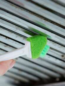 Bộ 1/2/4 chiếc bàn chải vệ sinh khe hở 2 trong 1 - Dụng cụ hai đầu cán dài với lông bàn chải và miếng cọ rửa, lý tưởng cho bếp, cống rãnh và các khe hở nhỏ. - A - Xem 6