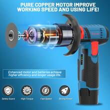 Cutting & Grinding Tool, 12V Cordless Mini Angle Grinder, 19500RPM 3 Inch, 4 Blades + Battery, Discs For Metal Wood Polishing, Power Tool Set - 2 Batteries - View 6