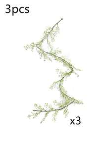 1/3件，230厘米/90.5英寸，人造藤蔓，悬挂式藤蔓植物人造花环，假叶装饰美化绿色植物缠绕藤蔓，适用于婚礼装饰、餐桌摆饰、摄影道具、户外装饰、房间装饰、家居装饰、管道装饰、墙面装饰、新房装饰、门廊装饰、母亲节礼物 - 綠色 - 查看 8