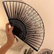 Foldable Fan With Tassel, Hand-Held Fan For Party, Photo Shoot, Cheongsam, Hanfu, Dance Performance Costume Accessory, Photography Prop - Hand Fan - View 11