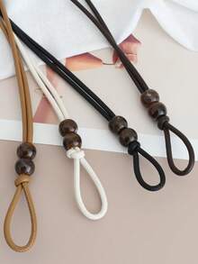 1. Thắt lưng da mỏng dành cho nữ với khóa hạt gỗ - Thiết kế thắt nút có thể điều chỉnh. - Nhiều màu - Xem 3