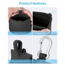 Bolsa de Silicone para Petiscos de Cachorro de Mão Única, Bolsa de Treinamento de Cachorro Pequeno de Bolso com Argola de Puxar e Tampa de Fechamento Automático (Alça de Pulso Incluída), Bolsa Portátil de Armazenamento de Petiscos para Animais de Estimação, Leve e Conveniente para Treinamento de Cachorro, Caminhada, Atividades ao Ar Livre, Material de Silicone Macio Fácil de Limpar, Bolsa Durável de Recompensa para Animais de Estimação, Tamanho de Bolso Compacto para Carregar, Adequado para Cães Médios e Pequenos, Filhotes, Acessório Essencial para Treinamento de Animais de Estimação, Disponível nas Cores Preto, Azul Marinho, Rosa, Azul Claro, Verde Escuro - Multicolorido - Visão 6