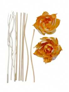 Diffuser Flowers With Sticks, Reed Diffuser Sticks, Aromatherapy Flower Placement Refill For Home Decor - Orange Peony Set - View 12