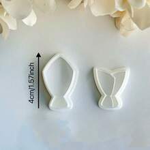 花束和信封造型的聚合物粘土模具，春夏主题软粘土首饰制作工具，软粘土耳环模具，艺术耳环制作工具，适合DIY艺术粘土耳环创作 - 白色 - 查看 9