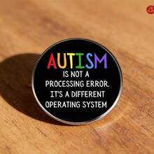 1pc Autism Awareness Enamel Pin, Neurodiversity Inspirational Quote Lapel Pin Brooch Badge For Backpack & Lanyard - A - View 4