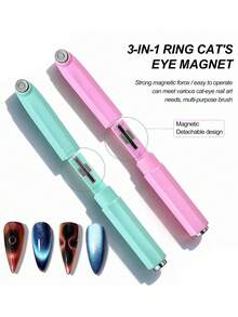 klimonla Nhẫn ba trong một nam châm hình mắt mèo, hạt thủy tinh ma thuật, dụng cụ đặc biệt giúp gắn móng chắc chắn. - Nhiều màu - Xem 5