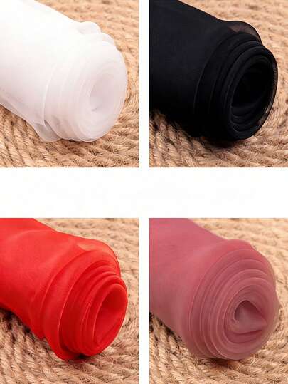 1 tấm vải lưới polyester màu đỏ trơn, dùng trang trí lễ cưới, vật liệu thủ công DIY, váy cưới, trang trí đám cưới.