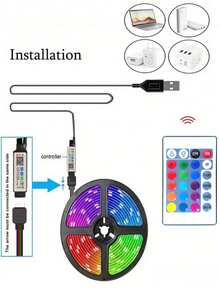 100ft Bedroom LED Light Strip, Smart RGB LED Lights Strips Controlled By App/Remote, Color Changing & Dimmable, Available In 1m/3 Meters/5m/10m/20m/50m, Suitable For Home, Party, Bedroom, Smart Device Control, Room, Home, Kitchen, Living Room, Holiday Party Decoration - Colored Light - View 5